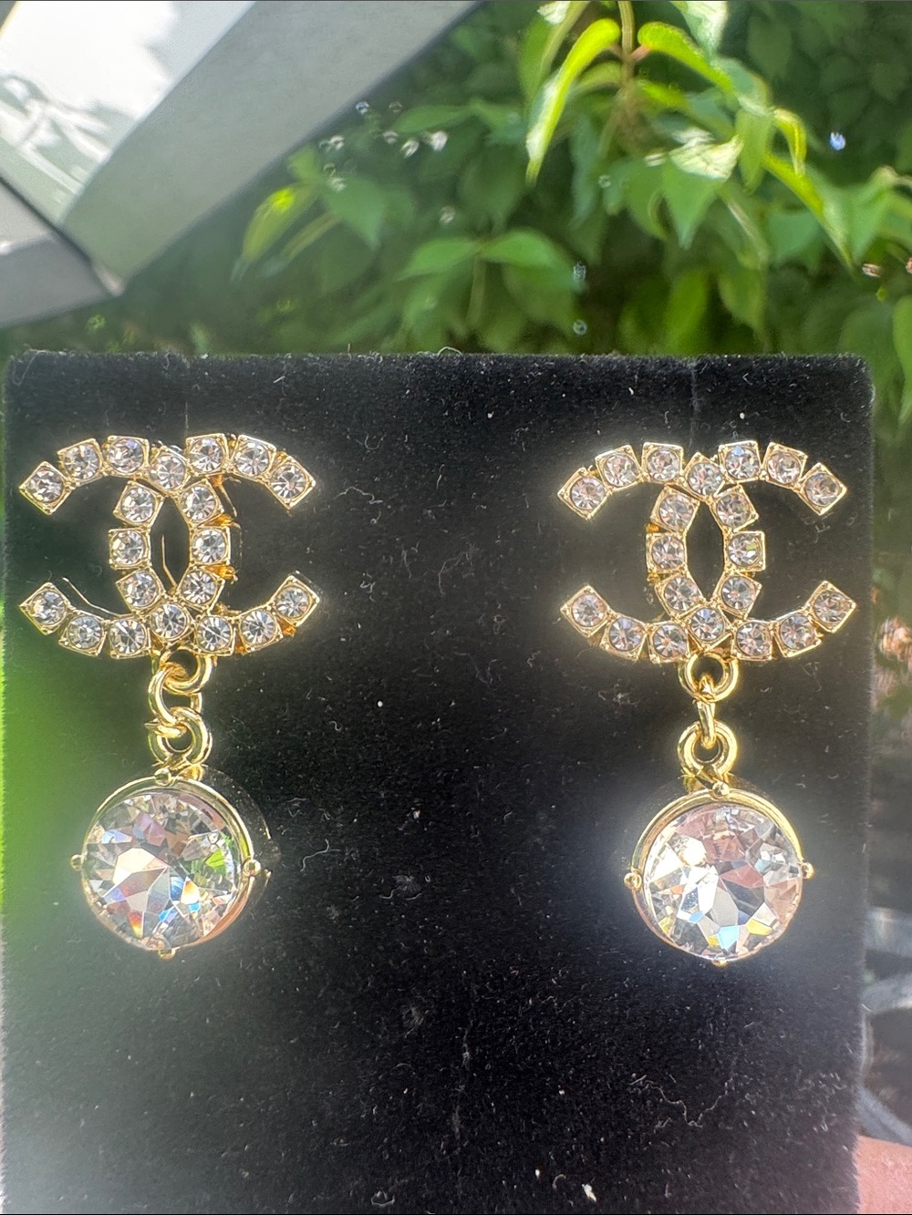 Earrings Gold tone  Crystal Drop Earrings -